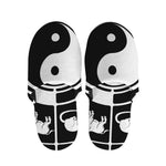 Black And White Chinese Zodiac Print Slippers