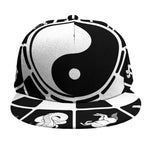 Black And White Chinese Zodiac Print Snapback Cap