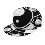 Black And White Chinese Zodiac Print Snapback Cap
