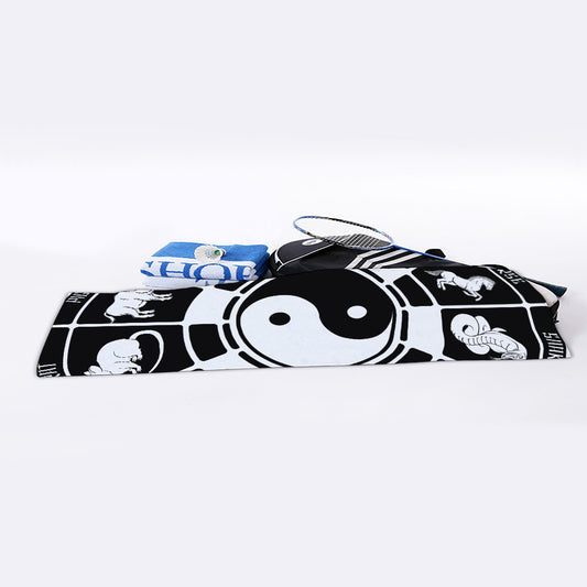 Black And White Chinese Zodiac Print Sports Towel