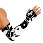 Black And White Chinese Zodiac Print Sun Protection Arm Sleeves