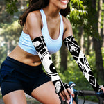 Black And White Chinese Zodiac Print Sun Protection Arm Sleeves