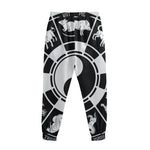 Black And White Chinese Zodiac Print Sweatpants