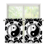 Black And White Chinese Zodiac Print Tier Curtains