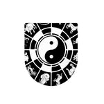 Black And White Chinese Zodiac Print Toilet Lid Cover