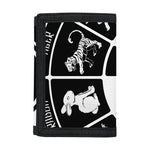 Black And White Chinese Zodiac Print Trifold Wallet