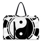 Black And White Chinese Zodiac Print Utility Tote Bag