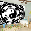 Black And White Chinese Zodiac Print Wall Sticker