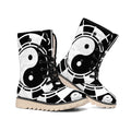 Black And White Chinese Zodiac Print Winter Boots