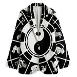 Black And White Chinese Zodiac Print Women's Blazer