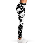 Black And White Chinese Zodiac Print Women's Leggings