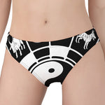 Black And White Chinese Zodiac Print Women's Panties