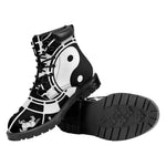 Black And White Chinese Zodiac Print Work Boots