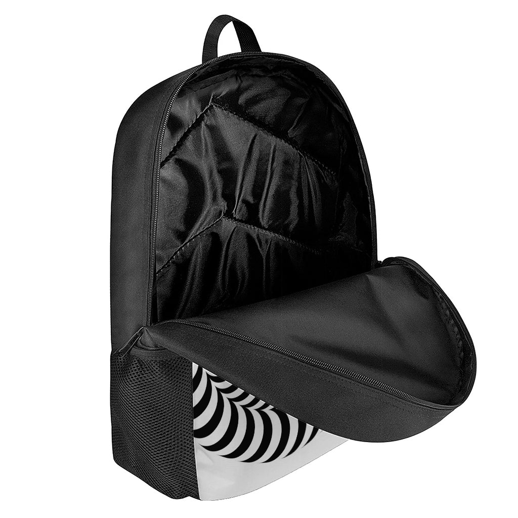 Black And White Circle Illusion Print 17 Inch Backpack