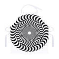 Black And White Circle Illusion Print Adjustable Apron