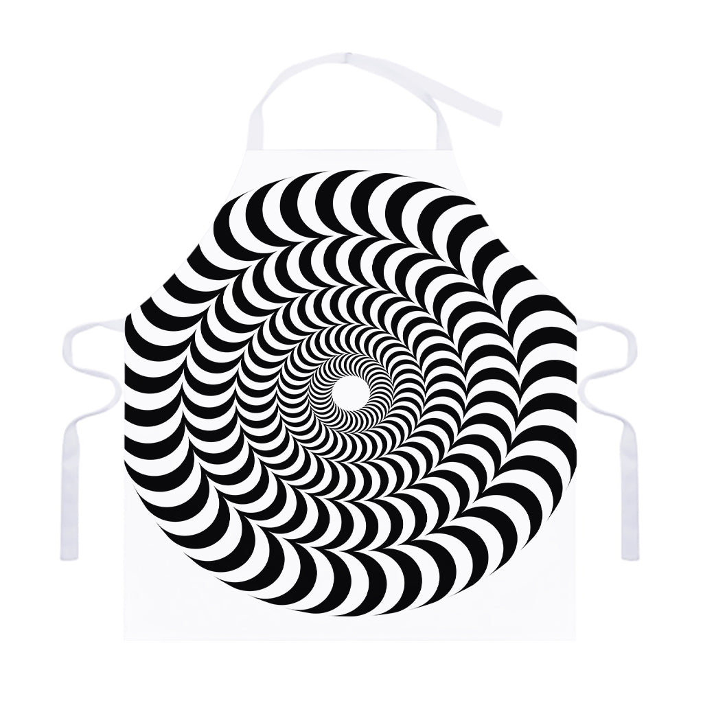 Black And White Circle Illusion Print Adjustable Apron