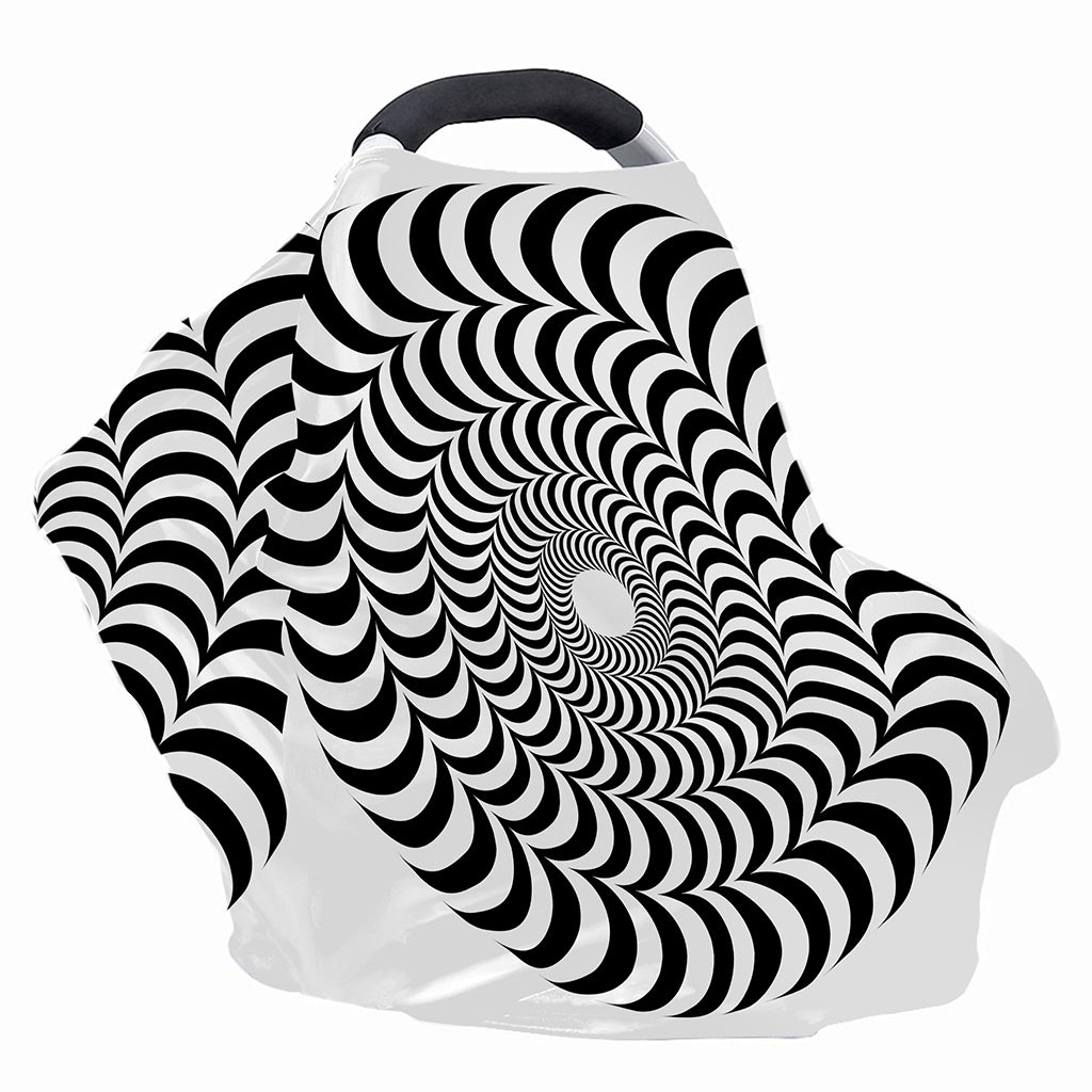 Black And White Circle Illusion Print Baby Seat Cover