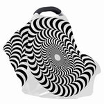 Black And White Circle Illusion Print Baby Seat Cover