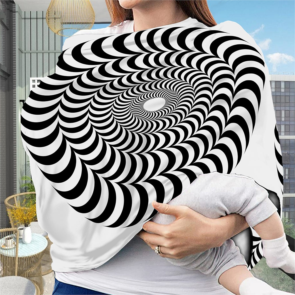 Black And White Circle Illusion Print Baby Seat Cover