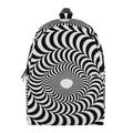Black And White Circle Illusion Print School Backpack