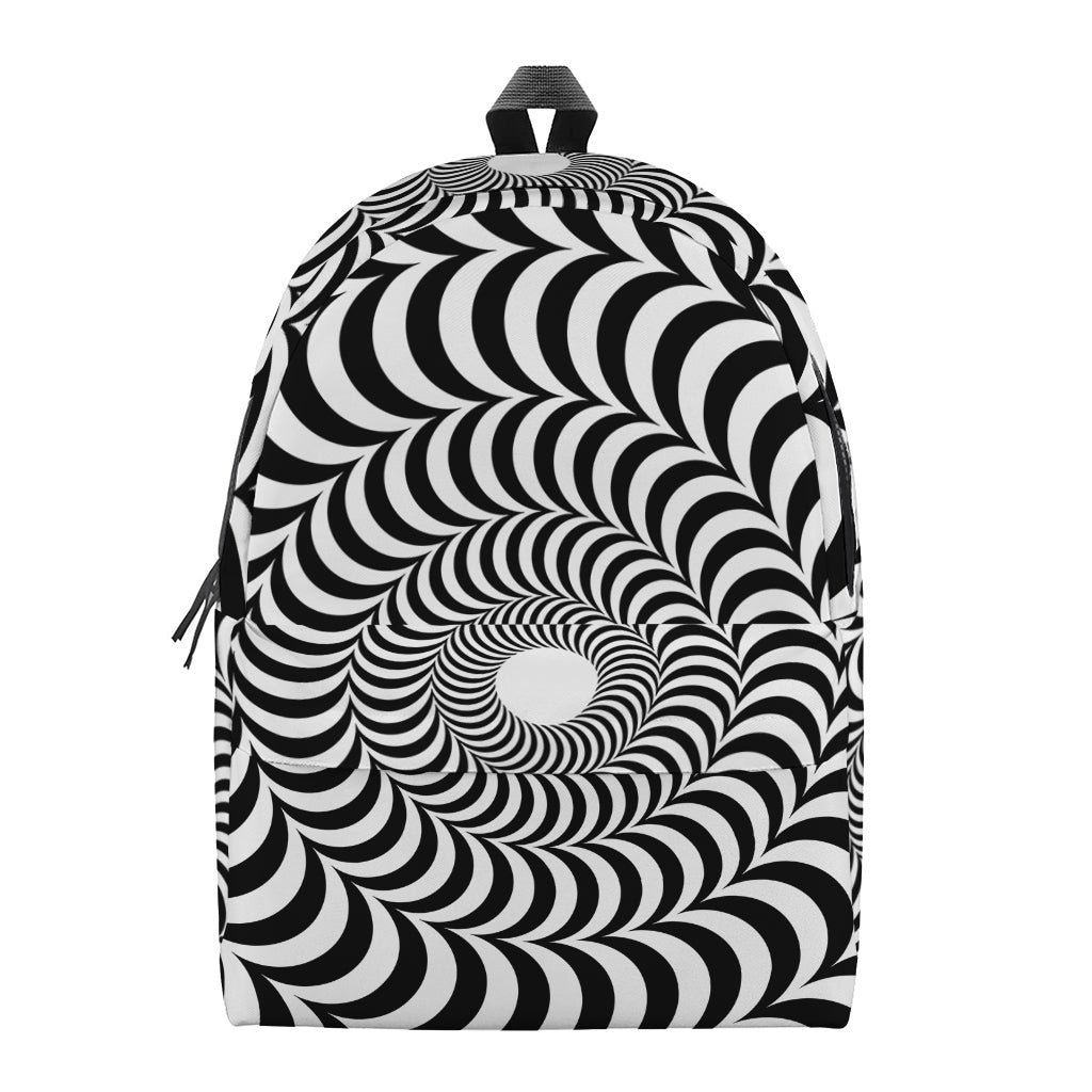 Black And White Circle Illusion Print Backpack