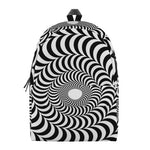 Black And White Circle Illusion Print Backpack