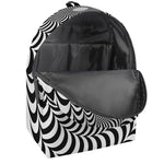 Black And White Circle Illusion Print Backpack