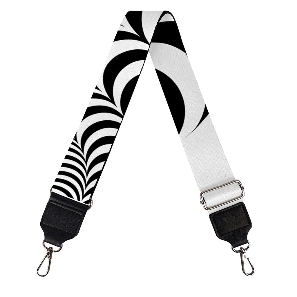 Black And White Circle Illusion Print Bag Strap