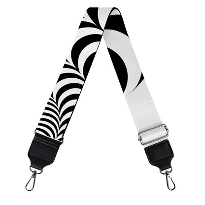 Black And White Circle Illusion Print Bag Strap