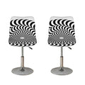 Black And White Circle Illusion Print Bar Stool Covers
