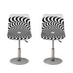 Black And White Circle Illusion Print Bar Stool Covers