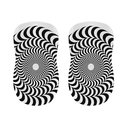 Black And White Circle Illusion Print Bar Stool Covers
