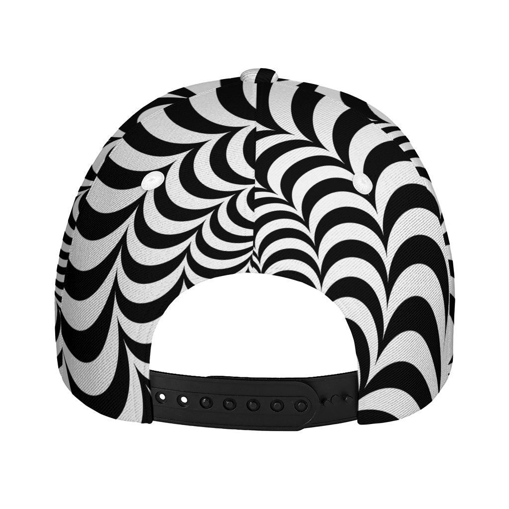 Black And White Circle Illusion Print Baseball Cap