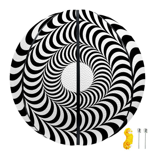 Black And White Circle Illusion Print Basketball