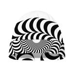 Black And White Circle Illusion Print Beanie