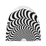 Black And White Circle Illusion Print Beanie