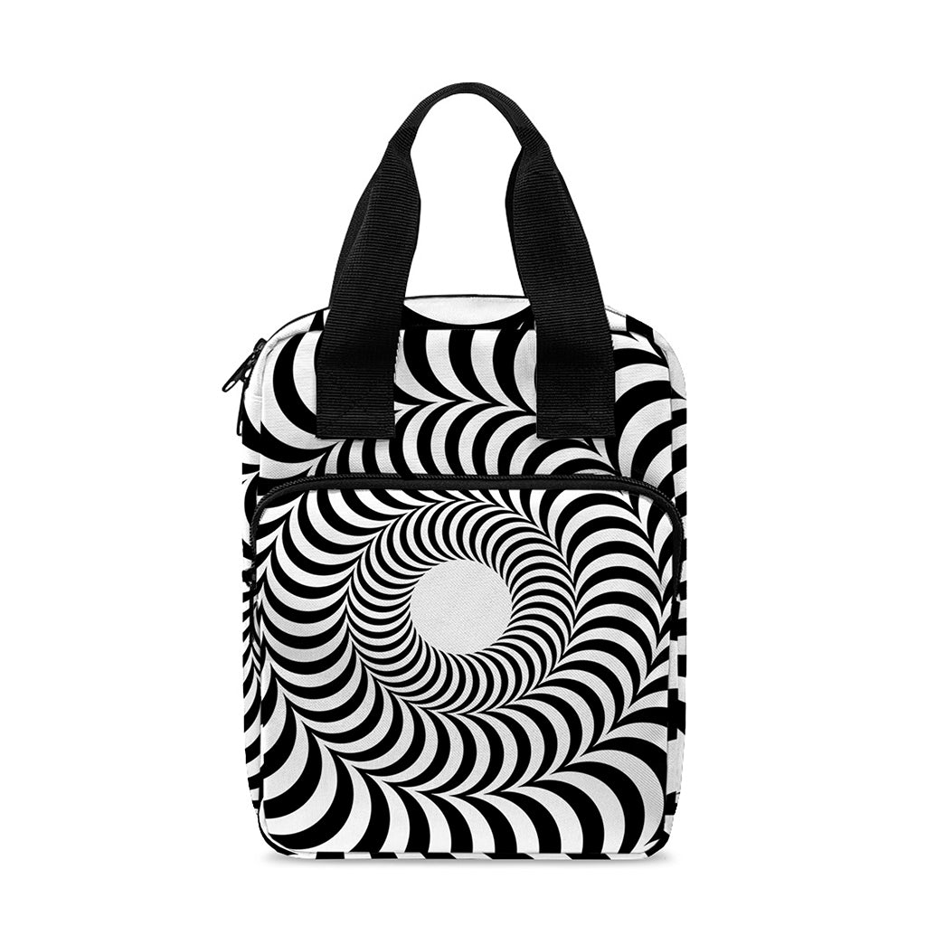 Black And White Circle Illusion Print Bible Tote Bag