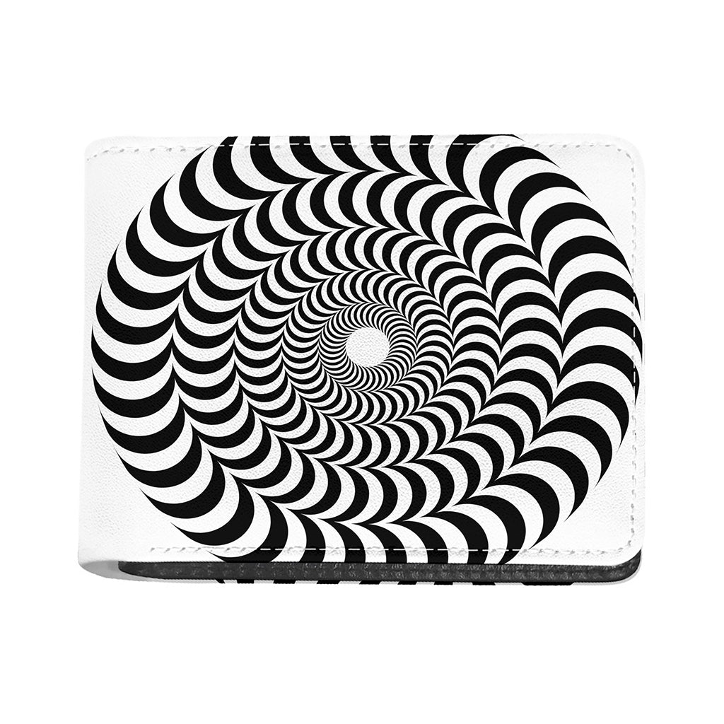 Black And White Circle Illusion Print Bifold Wallet