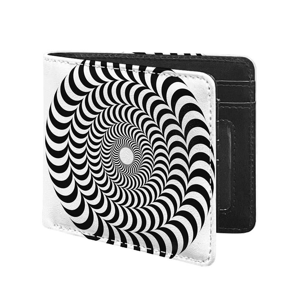 Black And White Circle Illusion Print Bifold Wallet