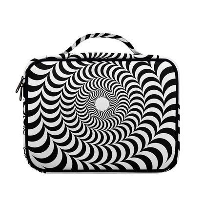 Black And White Circle Illusion Print Briefcase Bible Bag