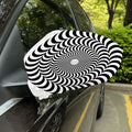 Black And White Circle Illusion Print Car Side Mirror Covers