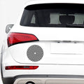 Black And White Circle Illusion Print Car Sticker
