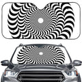 Black And White Circle Illusion Print Car Windshield Sun Shade
