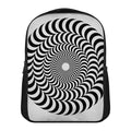Black And White Circle Illusion Print Casual Backpack