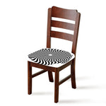 Black And White Circle Illusion Print Chair Cushion Cover