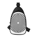 Black And White Circle Illusion Print Sling Bag