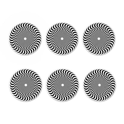 Black And White Circle Illusion Print Coaster Set