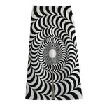 Black And White Circle Illusion Print Cotton Front Slit Maxi Skirt