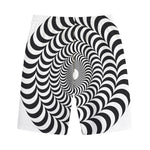 Black And White Circle Illusion Print Cotton Shorts