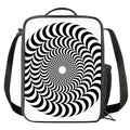 Black And White Circle Illusion Print Crossbody Lunch Bag